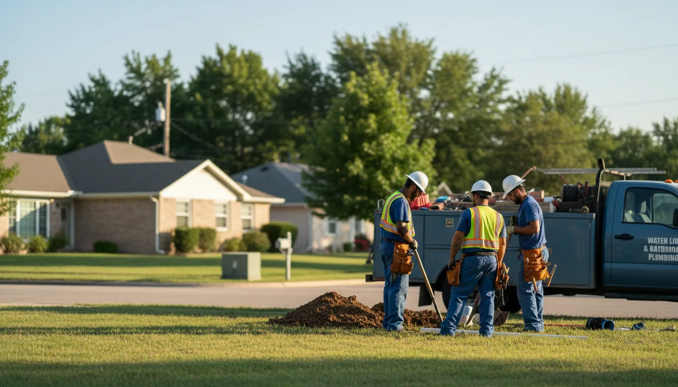Residential water line and bathroom plumbing service in Homer, IN